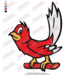 Red Robin Bird Embroidery Design